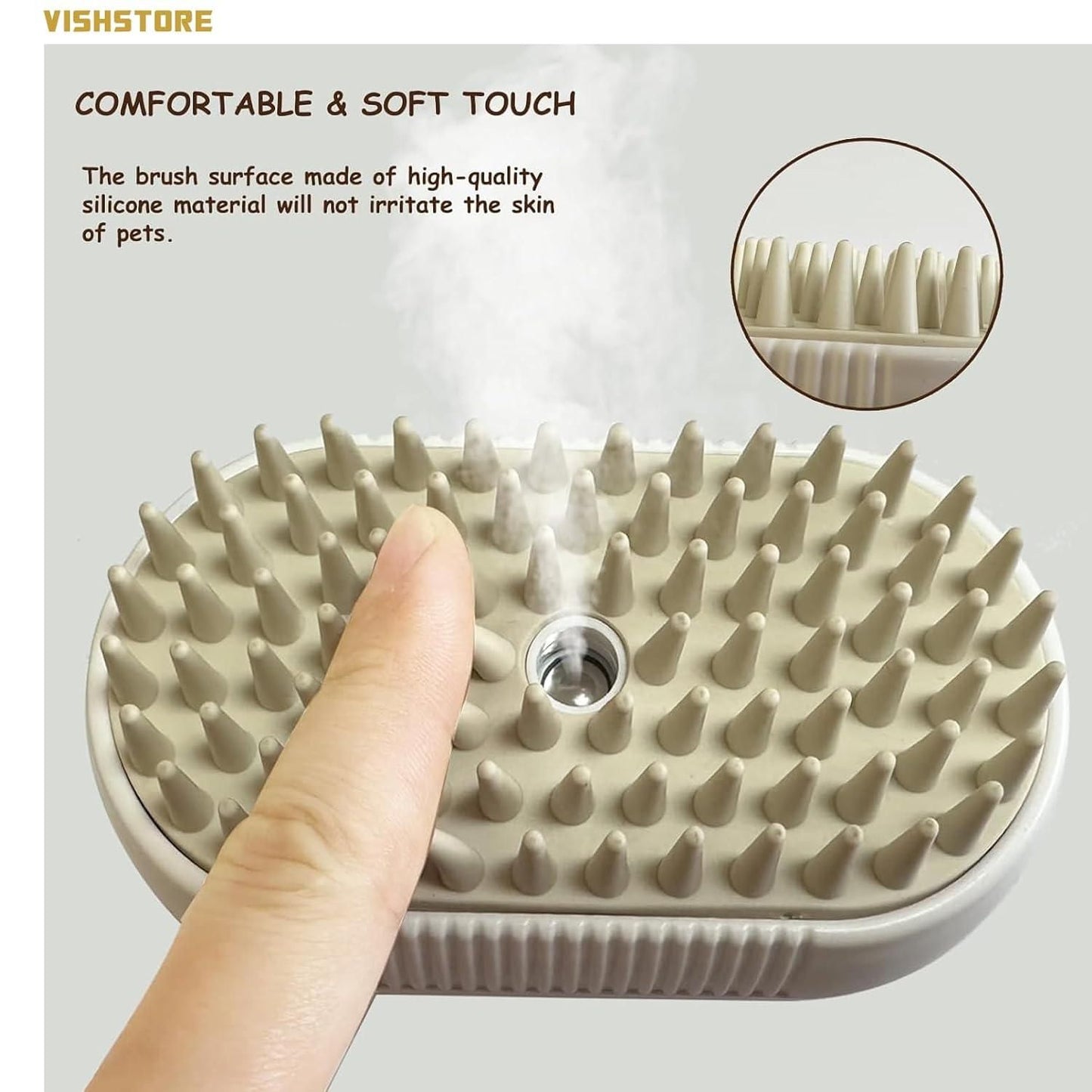 Steam Brush for Dogs and Cats – Gentle Grooming with a Warm Touch