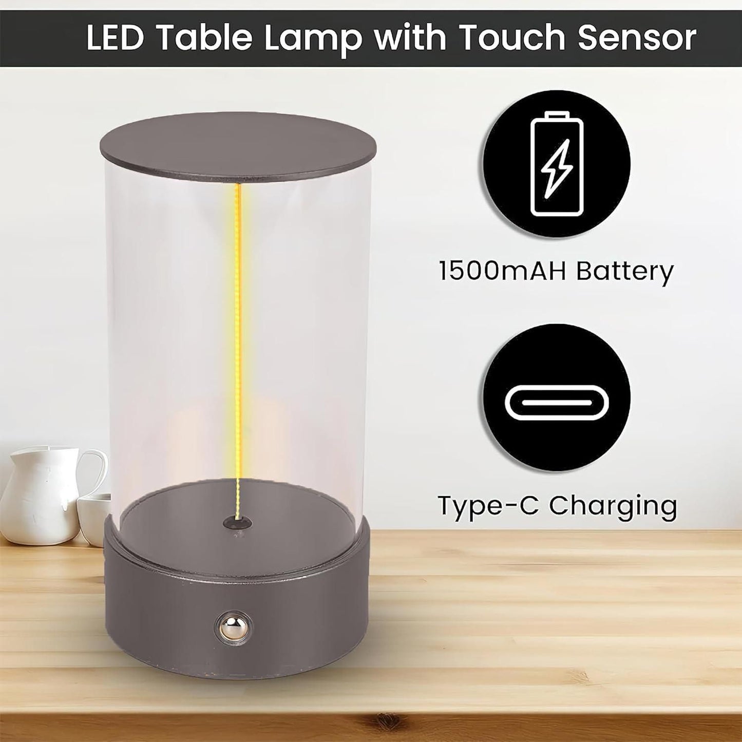 Floating Magnetic LED Table Lamp – Modern Strip Light with Touch Switch