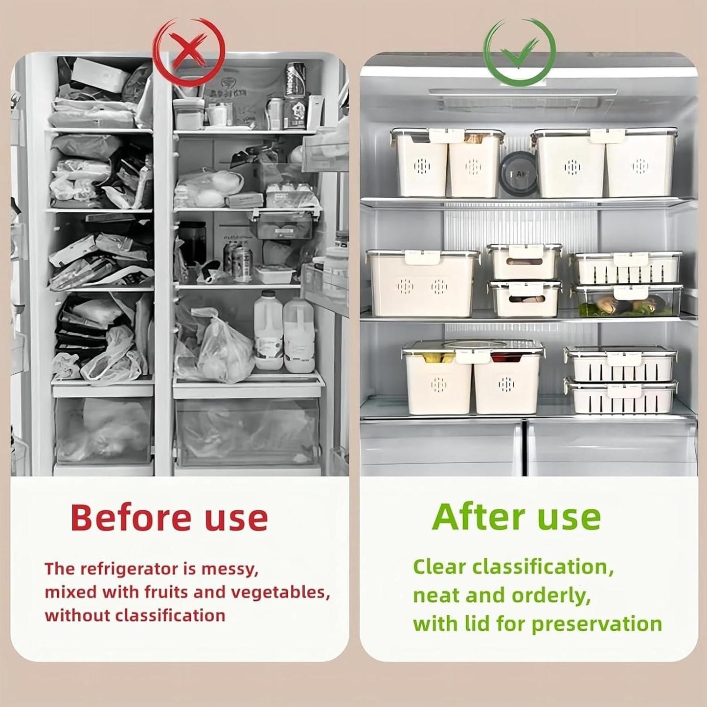 Fridge Storage Box with Four Compartments – Neatness Made Easy!