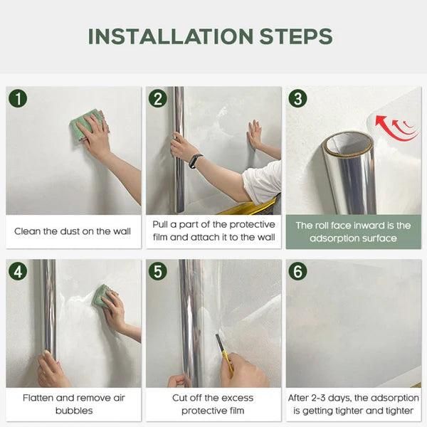 Self-Adhesive Transparent Electrostatic Wall Protection Film – Buy 1 Get 1 Free (Pack of 2, 40x100cm)