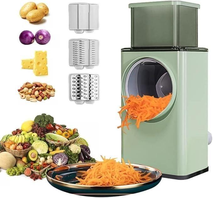 Manual Vegetable Grater – Multifunctional Rotary Cutter & Slicer