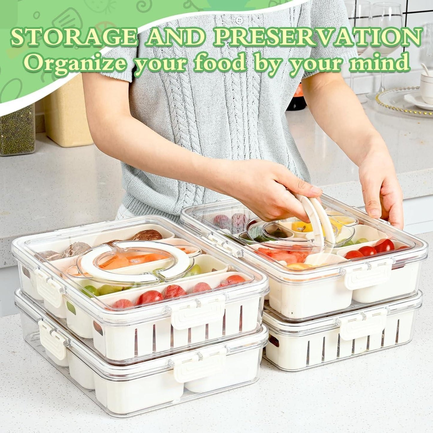 Fridge Storage Box with Four Compartments – Neatness Made Easy!