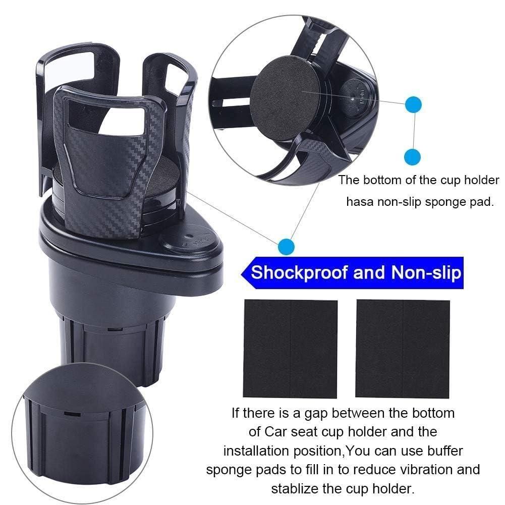 Dual Cup Holder Expander for Car | Adjustable Base | Holds Bottles, Drinks & Snacks | Universal Fit