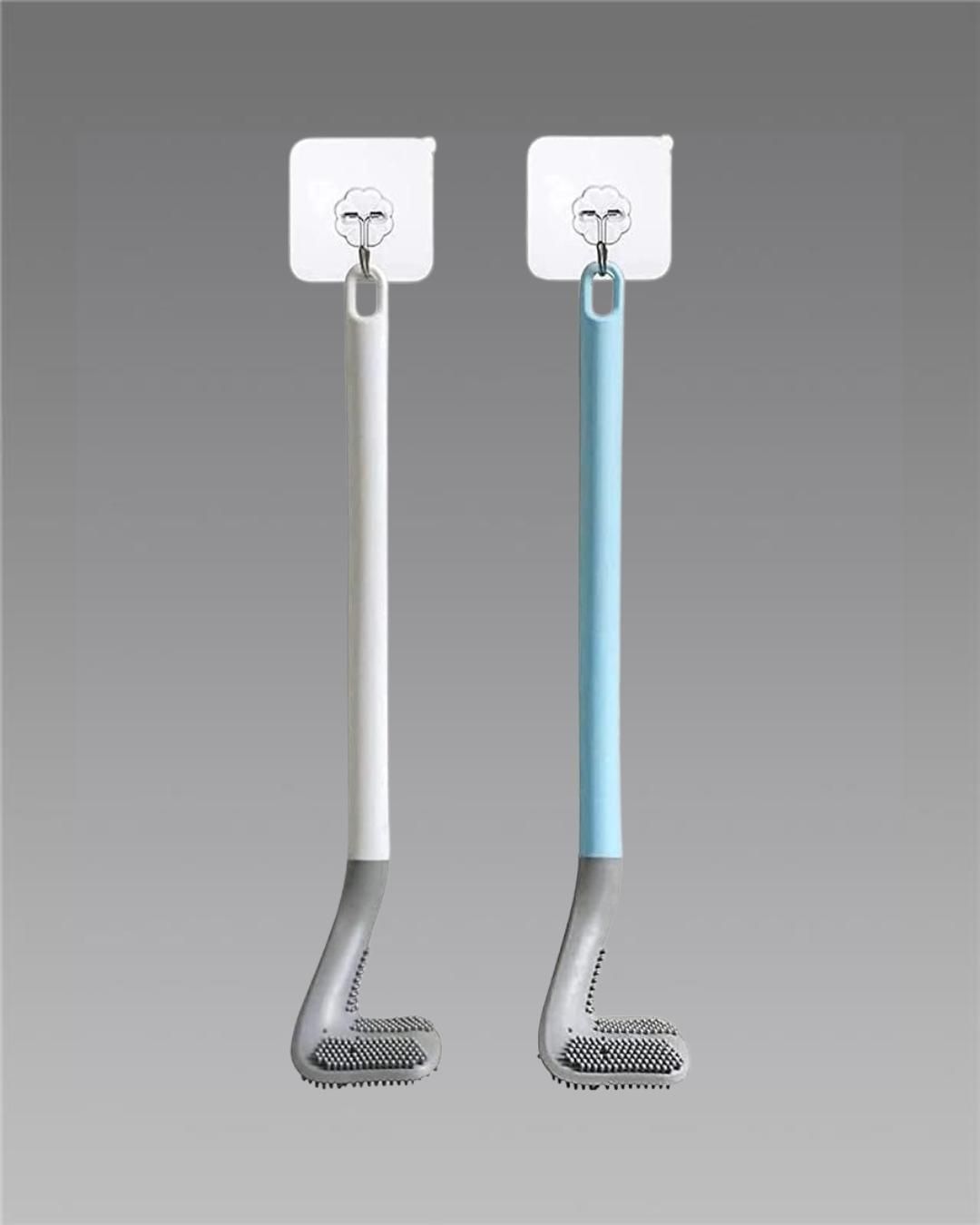 Golf Toilet Brushes with Flexible Silicone Heads and Wall-Mounted Holders – Pack of 2