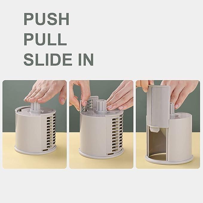 Manual Vegetable Grater – Multifunctional Rotary Cutter & Slicer