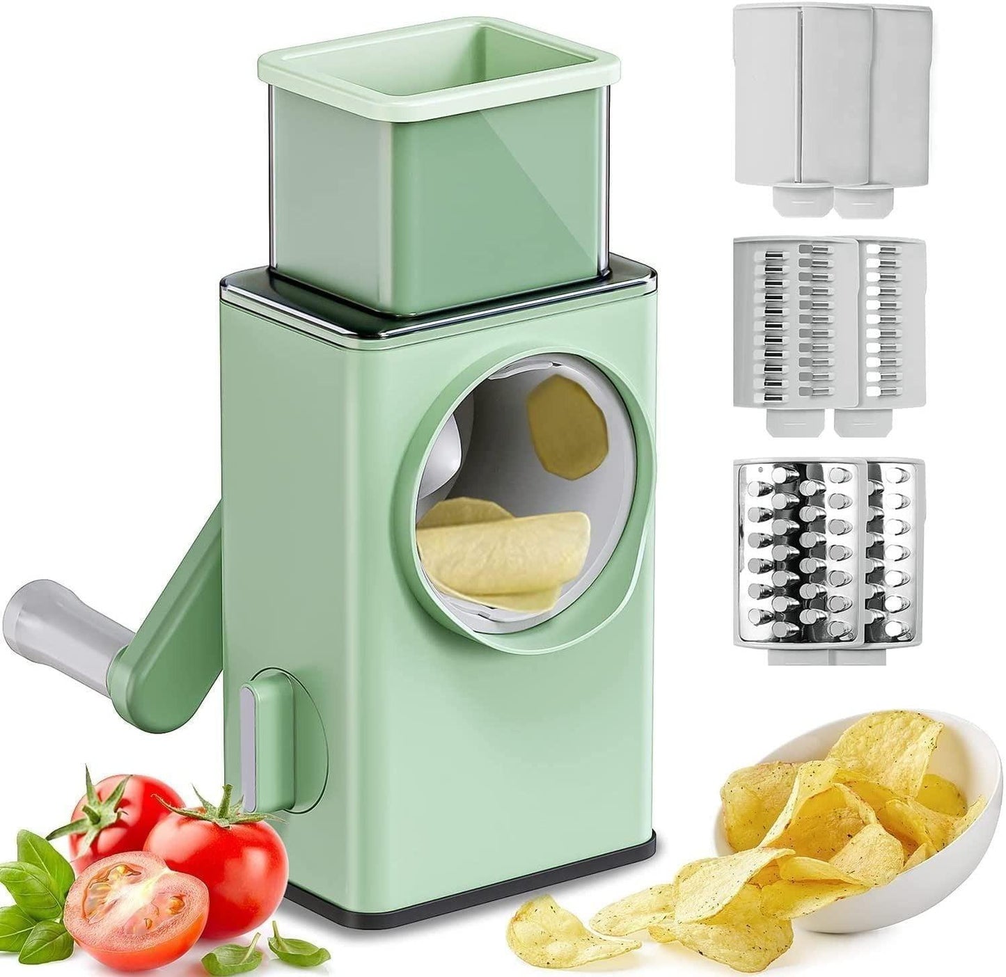 Manual Vegetable Grater – Multifunctional Rotary Cutter & Slicer