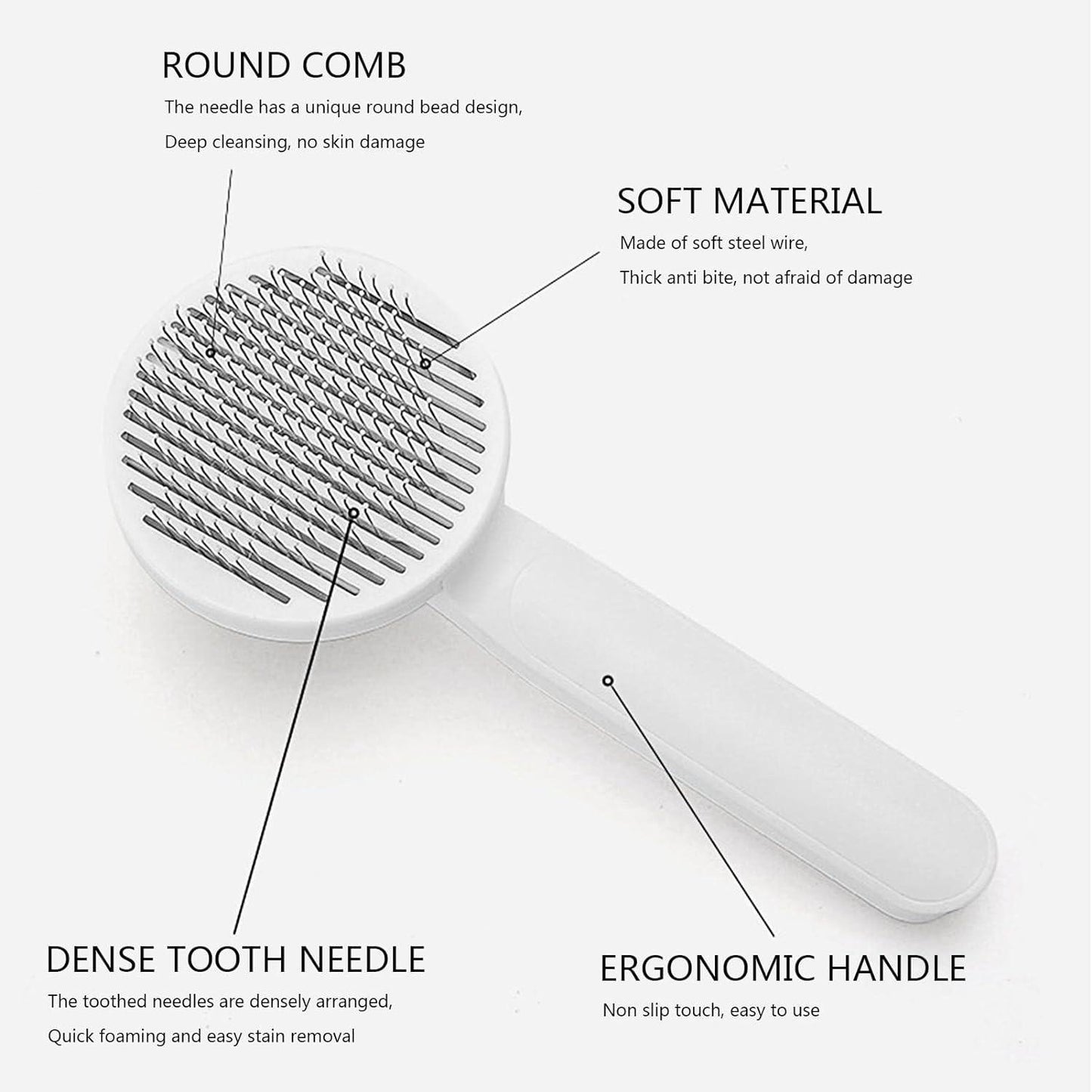 Pet Head Comb with Cleaning Needle – Shed Less, Cuddle More