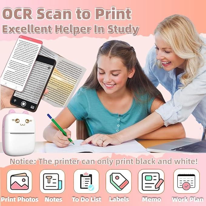 Inkless Bluetooth Pocket Printer – Mini, Colorful & Always On-The-Go