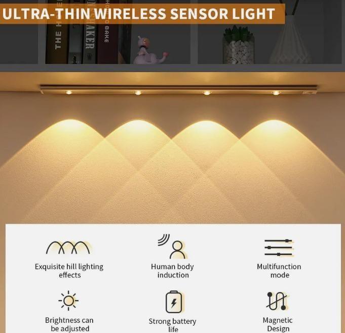 LED PIR Motion Sensor Cabinet Light with USB Rechargeable Battery