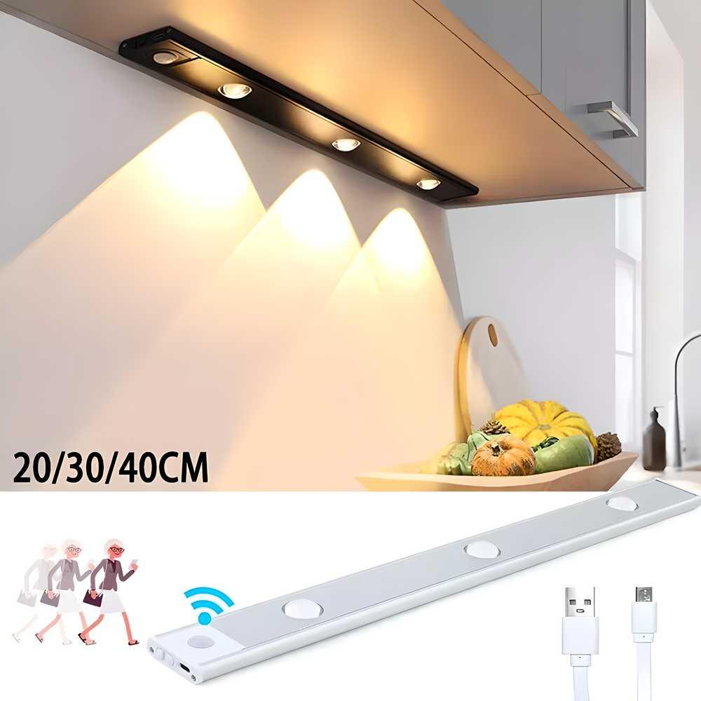 LED PIR Motion Sensor Cabinet Light with USB Rechargeable Battery