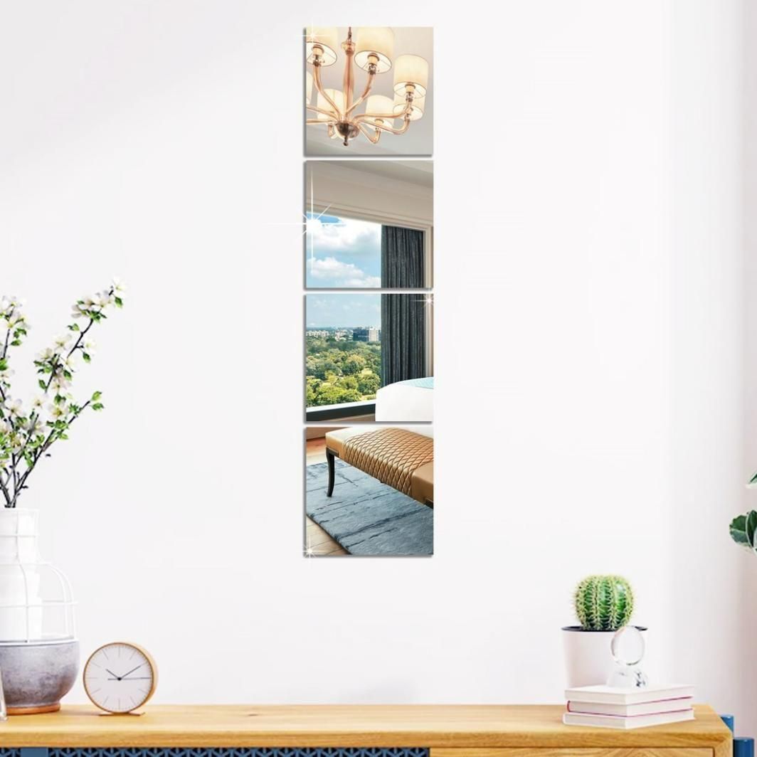 Big Square 3D Acrylic Mirror Wall Sticker – Add Instant Elegance to Any Space
