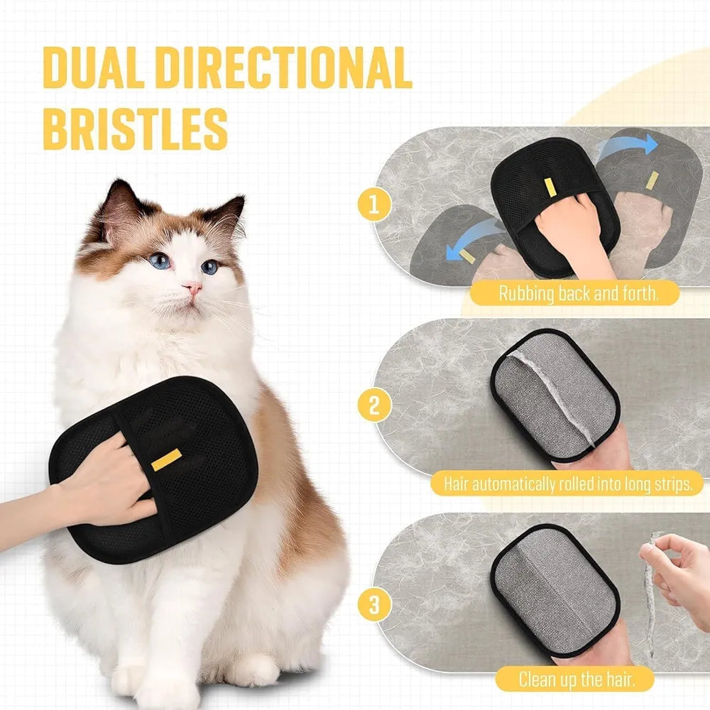 Double-Sided Pet Hair & Lint Removal Glove – Reusable Grooming Tool for Pets & Household Surfaces