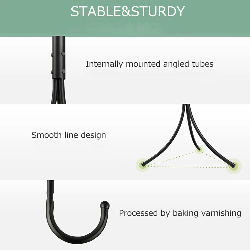 Elegant 6-Hook Iron Coat & Clothes Stand – Space-Saving Style