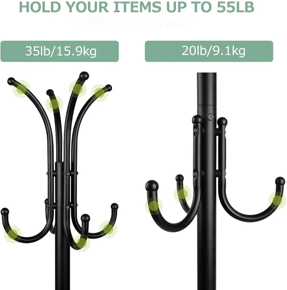 Elegant 6-Hook Iron Coat & Clothes Stand – Space-Saving Style