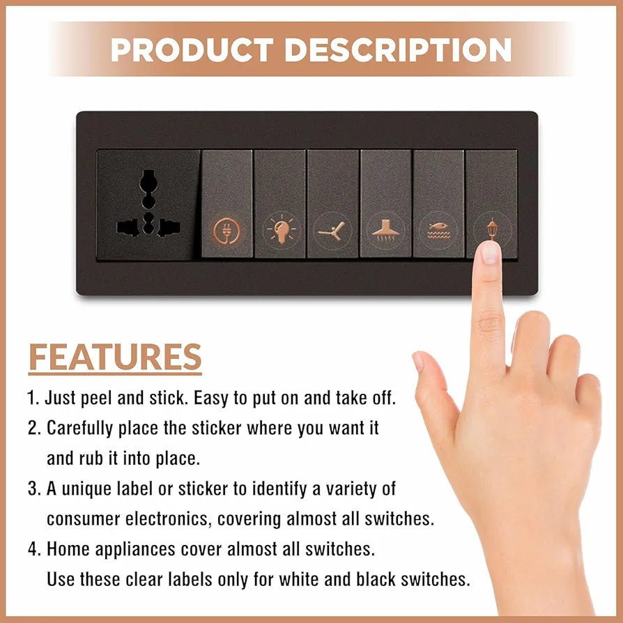 Golden Touch Switch Sticker – Organize with Elegance