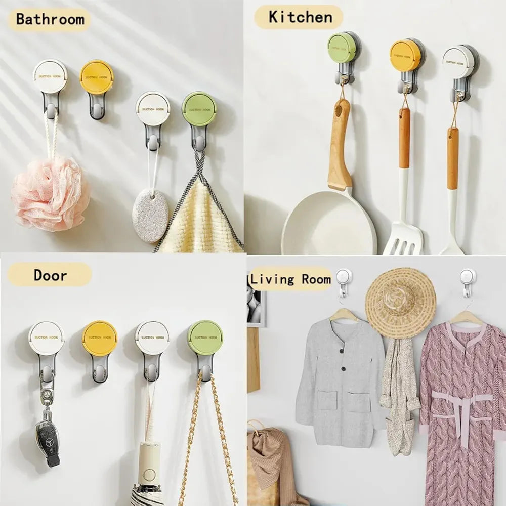 No-Drill Suction Wall Hooks – Strong Hold, Zero Damage!