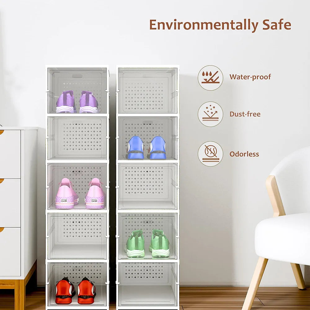 4-Layer Foldable Plastic Shoe Rack Organizer – Compact Storage Solution for Home & Entryway