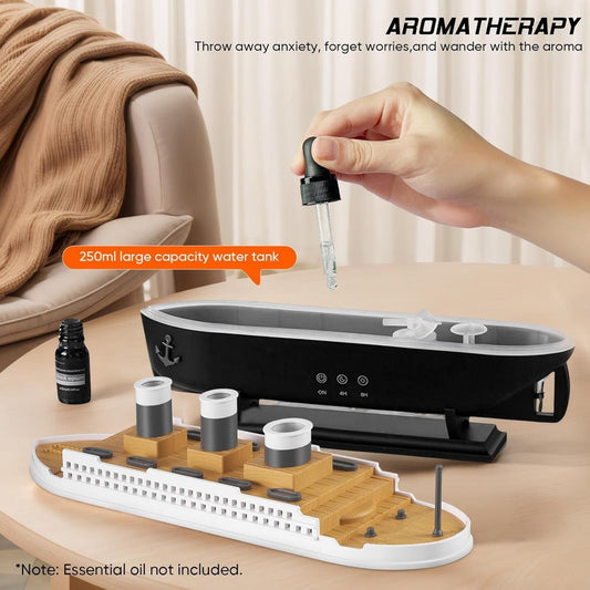 Boat Aroma Diffuser – Large Capacity, Elegant Design for Home & Office