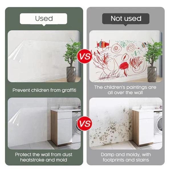 Self-Adhesive Transparent Electrostatic Wall Protection Film – Buy 1 Get 1 Free (Pack of 2, 40x100cm)