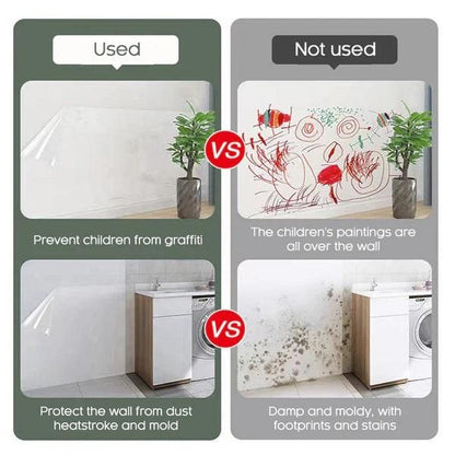Self-Adhesive Transparent Electrostatic Wall Protection Film – Buy 1 Get 1 Free (Pack of 2, 40x100cm)