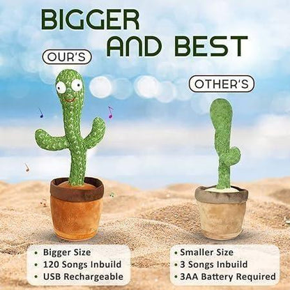 LED Dancing & Singing Cactus Toy | Mimicry, Music & Light-Up Fun for Kids & Adults