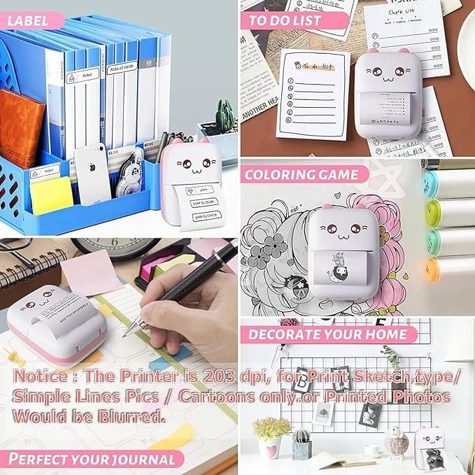 Inkless Bluetooth Pocket Printer – Mini, Colorful & Always On-The-Go