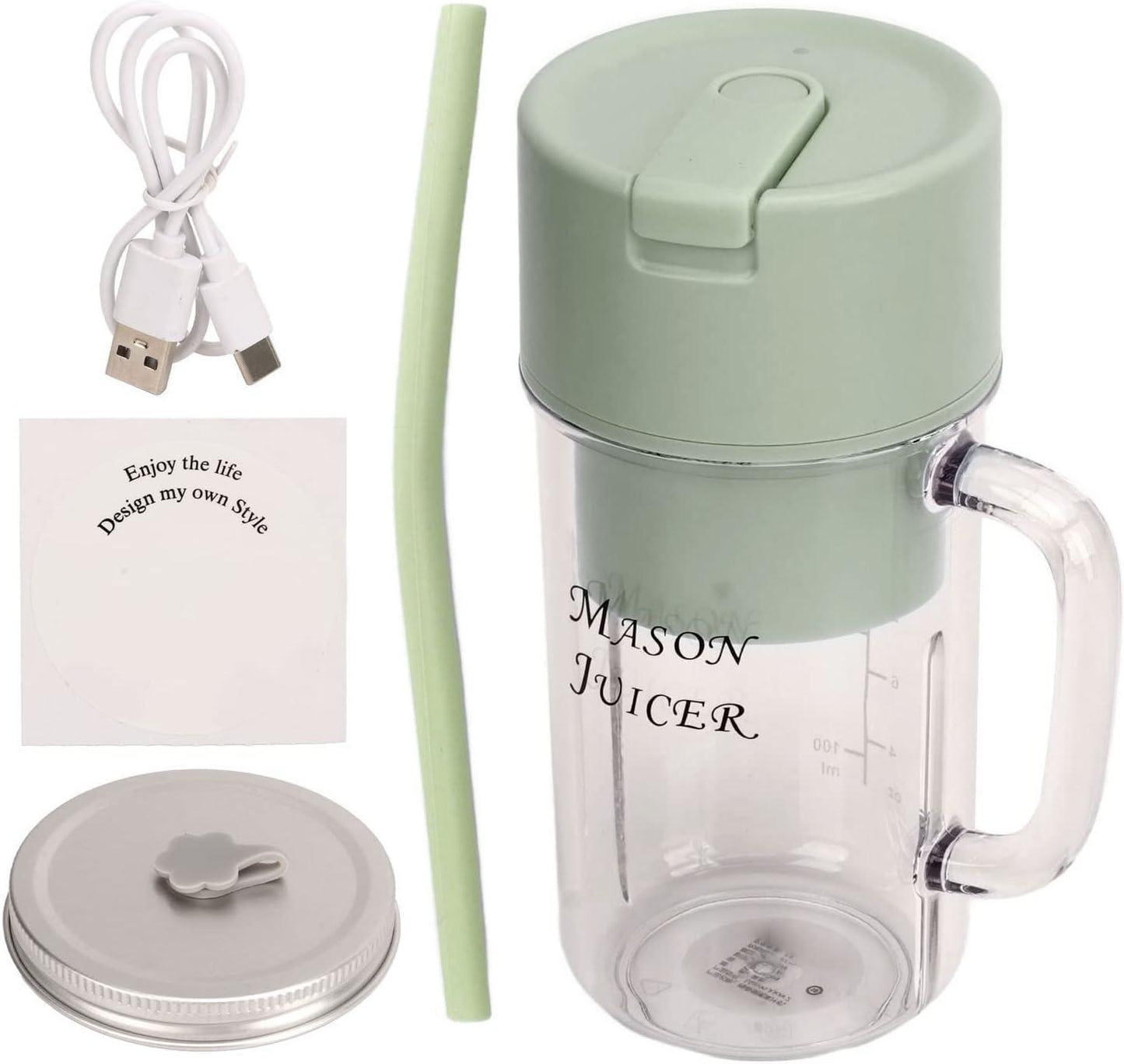 6-Blade USB Rechargeable Mini Blender – 350ML | Perfect for Smoothies, Shakes & On-the-Go Use (Home, Travel, Office, Gym)
