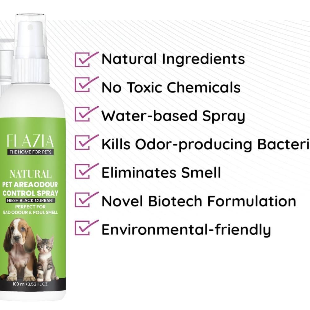 FLAZIA Pets Natural Pet Area Odour Control Spray (100 ML) – Pack of 2