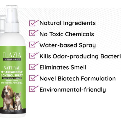 FLAZIA Pets Natural Pet Area Odour Control Spray (100 ML) – Pack of 2