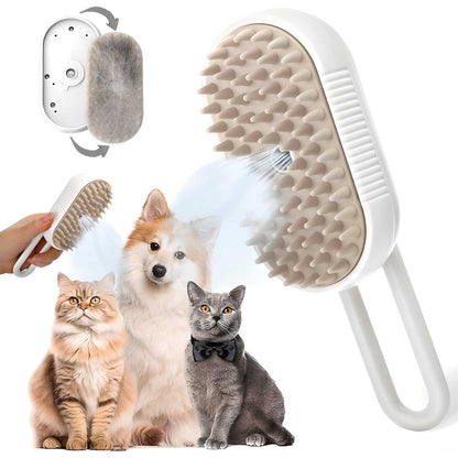 Steam Brush for Dogs and Cats – Gentle Grooming with a Warm Touch