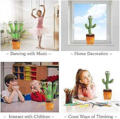 LED Dancing & Singing Cactus Toy | Mimicry, Music & Light-Up Fun for Kids & Adults