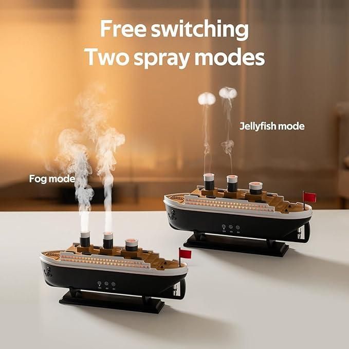 Boat Aroma Diffuser – Large Capacity, Elegant Design for Home & Office