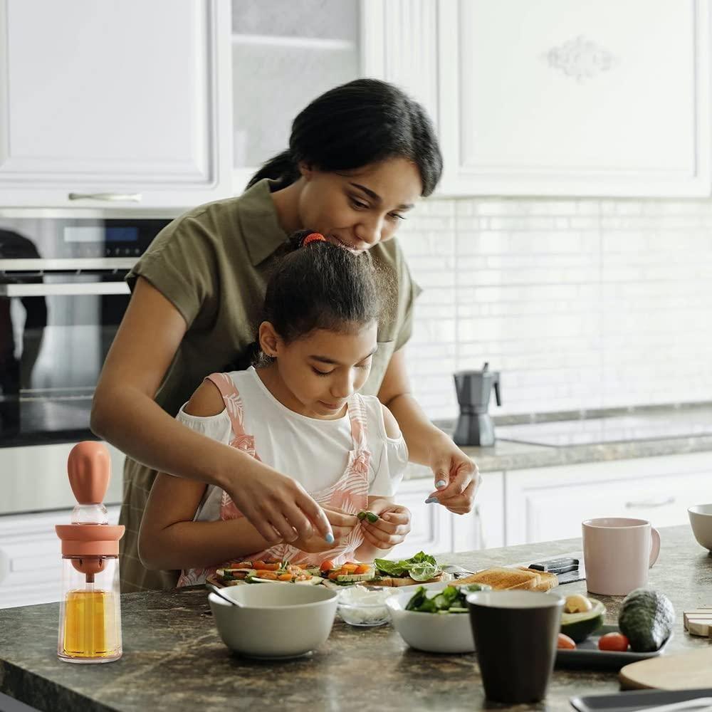 Oil Dispenser with Brush – 2-in-1 Design for Easy Cooking