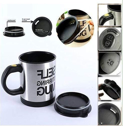 Self-Stirring Coffee Mug – 400ml Automatic Mixing Stainless Steel Cup