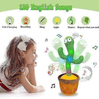 LED Dancing & Singing Cactus Toy | Mimicry, Music & Light-Up Fun for Kids & Adults