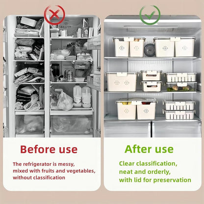 Fridge Storage Box with Four Compartments – Neatness Made Easy!