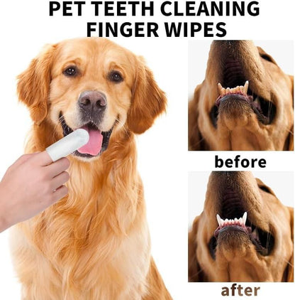 Disposable Dental Finger Wipes for Pets – 50 Count Pack for Easy Pet Oral Care