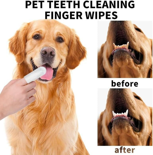Disposable Dental Finger Wipes for Pets – 50 Count Pack for Easy Pet Oral Care