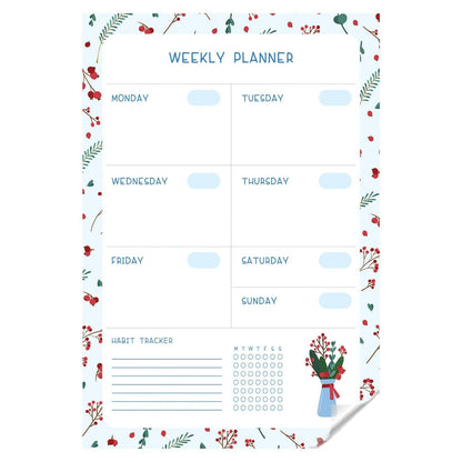 Weekly Planner Organizer Sheet – White, Cardboard Cover, Pack of 1