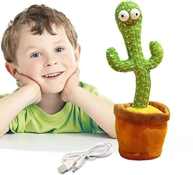 LED Dancing & Singing Cactus Toy | Mimicry, Music & Light-Up Fun for Kids & Adults