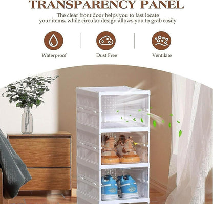 4-Layer Foldable Plastic Shoe Rack Organizer – Compact Storage Solution for Home & Entryway