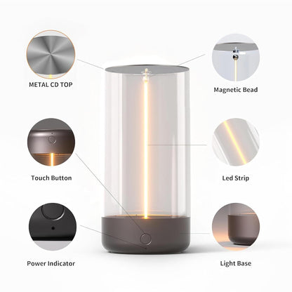 Floating Magnetic LED Table Lamp – Modern Strip Light with Touch Switch