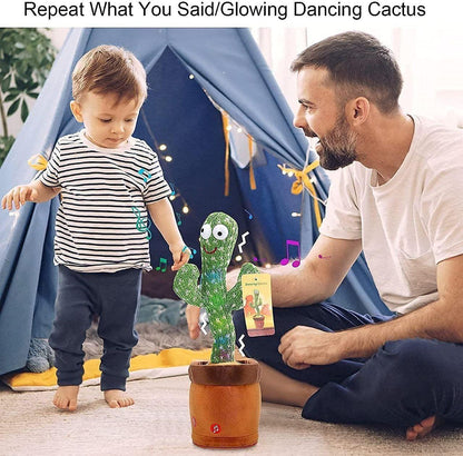 LED Dancing & Singing Cactus Toy | Mimicry, Music & Light-Up Fun for Kids & Adults