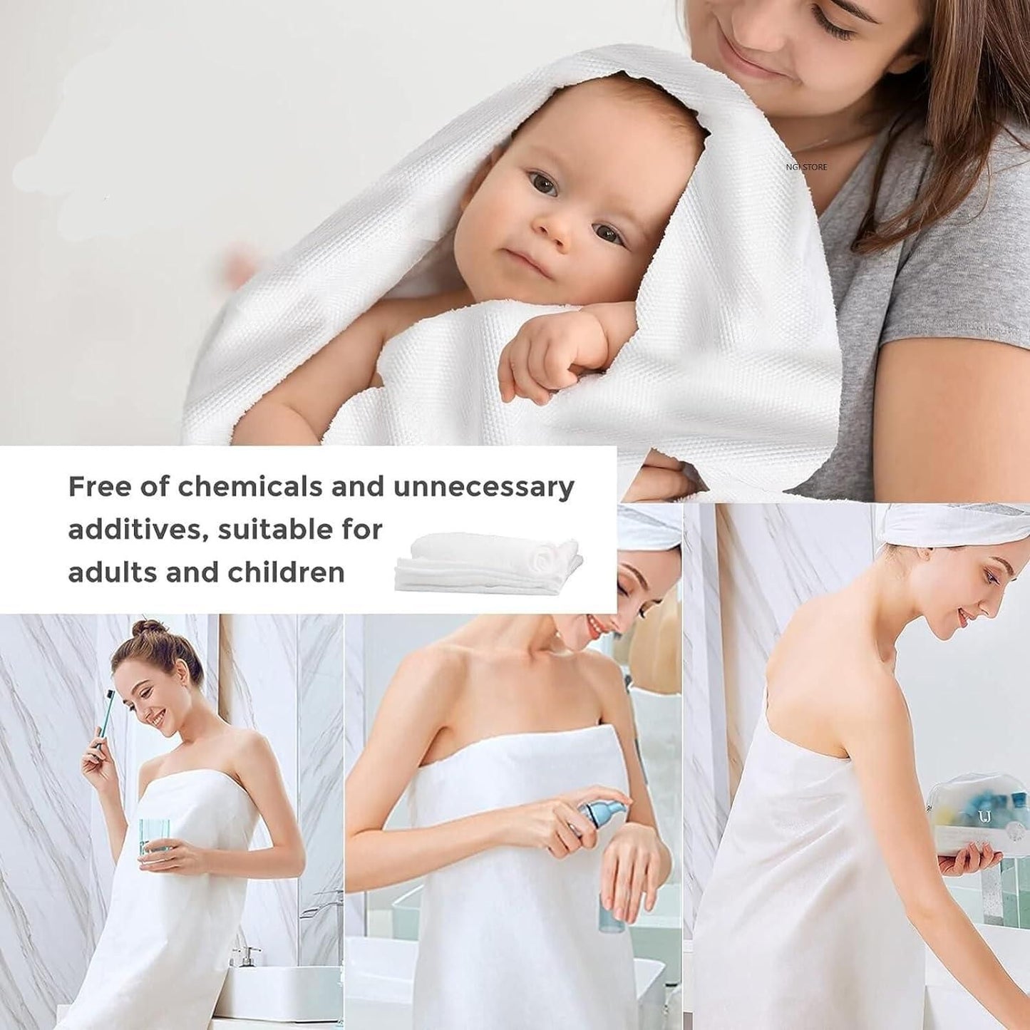 Compressed Cotton Towels – Expand & Use Anywhere – Pack of 10