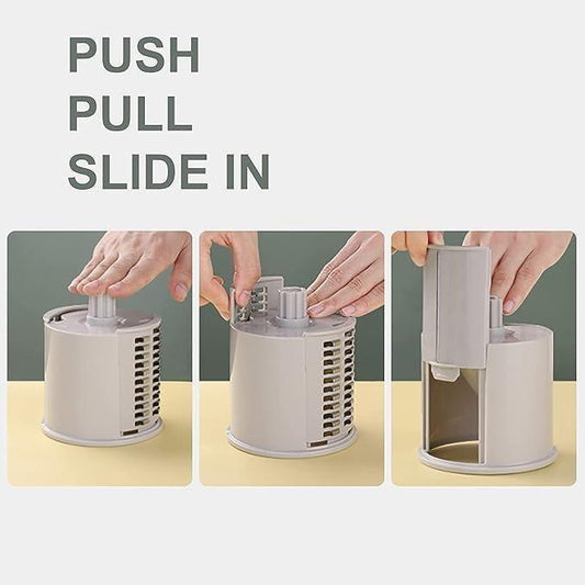Manual Vegetable Grater – Multifunctional Rotary Cutter & Slicer