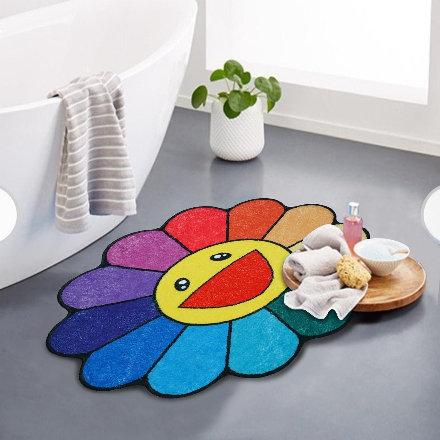 Cute Sunflower Rug – Brighten Up Your Bathroom Instantly!
