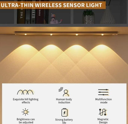 LED PIR Motion Sensor Cabinet Light with USB Rechargeable Battery