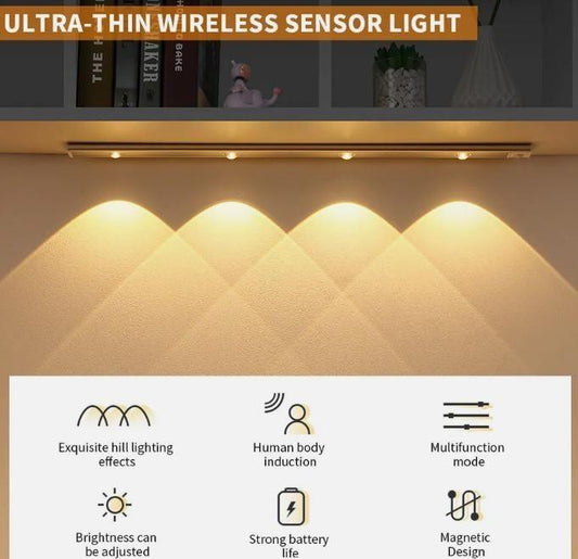 LED PIR Motion Sensor Cabinet Light with USB Rechargeable Battery