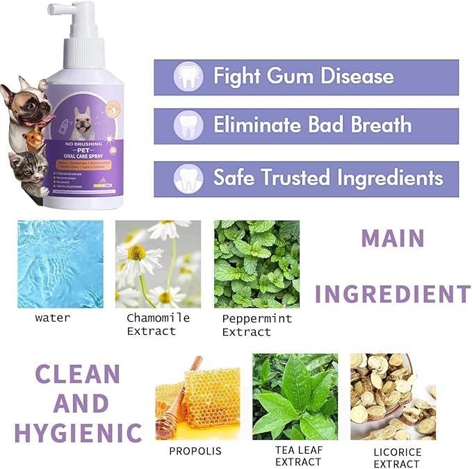 No Brushing Pet Oral Care Spray – Fresh Breath, Happy Smiles