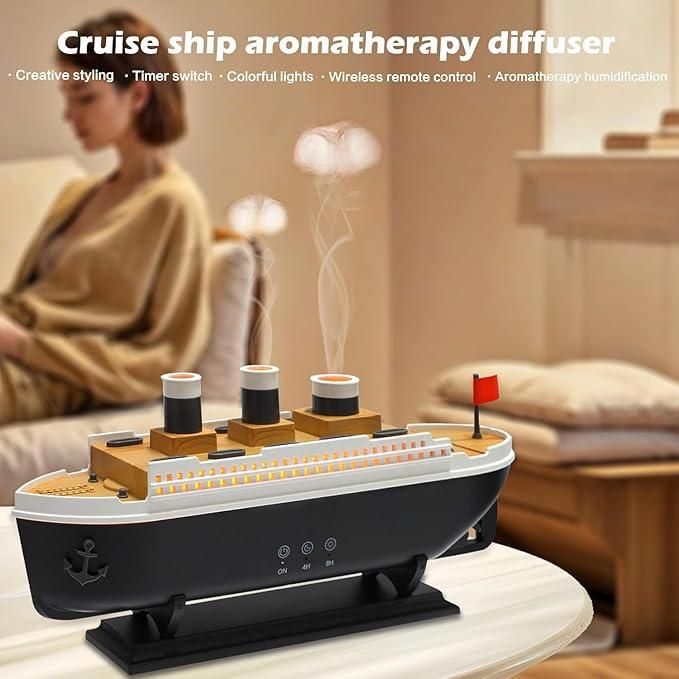 Boat Aroma Diffuser – Large Capacity, Elegant Design for Home & Office
